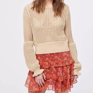 Rebecca Minkoff tan Bianca netted sweater